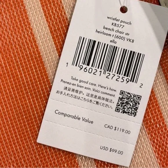 ♠️ Kate Spade Pink and White Striped Mesh Clutch - Picture 2 of 9